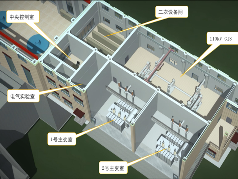 西藏湘河水利樞紐工程2-基于設(shè)備模型的基本參數(shù)，設(shè)備包含的各部分構(gòu)件，整體組裝后再進(jìn)行其他屬性的添加（如電壓等級、類型、單位等）。之后可以通過設(shè)備布置，測試參數(shù)化設(shè)置是否有效